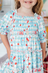Honor Roll Smocked Ruffle Dress - Aaria Tees
