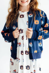 Auburn Blue Aubie Satin Jacket - Aaria Tees