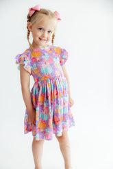 Autumn Sparkle Flutter Sleeve Twirl Dress - Aaria Tees