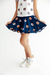 Auburn Blue Aubie Ruffle Twirl Skort - Aaria Tees