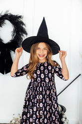 Hocus Pocus 3/4 Sleeve Pocket Twirl Dress - Aaria Tees