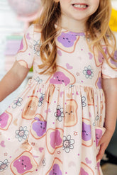 Peanut Butter Jelly Time S/S Pocket Twirl Dress - Aaria Tees