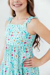 Bluebell Breeze Ruffle Maxi Dress - Aaria Tees