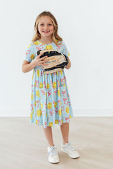 Softball Sweetie S/S Pocket Twirl Dress - Aaria Tees