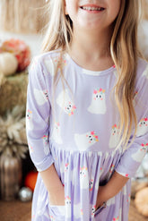 Feeling Fa-boo-lous 3/4 Sleeve Pocket Twirl Dress - Aaria Tees