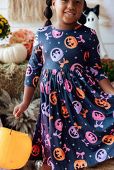 Sweet Tooth 3/4 Sleeve Pocket Twirl Dress - Aaria Tees