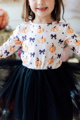 Pretty in Pumpkin L/S Tutu Dress - Aaria Tees