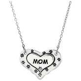 Mom Floral Heart Sterling Necklace - Aaria Tees