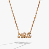 'Mrs' Bubble Crystal Pendant Necklace - Aaria Tees