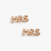 'Mrs' Bubble Crystal Stud Earrings - Aaria Tees