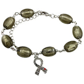 Murano Glass Diabetes Ribbon Bracelet - Aaria Tees