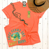 Only Count the Happy Hours Neon Comfort Colors Short Sleeve Crew Neck Tee - Aaria Tees