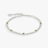 August Birthstone Peridot Curb Chain Bracelet - Aaria Tees