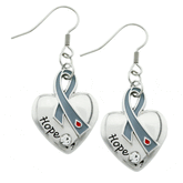 Diabetes Ribbon Heart Earrings! - Aaria Tees