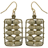 Quazi Golden Abacus Earrings - Aaria Tees
