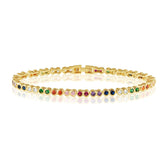 Rainbow Bezel Tennis Bracelet - Aaria Tees