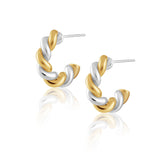 Sara Two Tone Twist Hoop - Aaria Tees