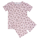 Cowhide Boots Bows Summer Pajama Set - Aaria Tees