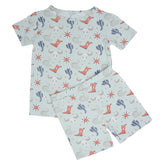 Bulls Boots Lasso Western Summer Pajama Set - Aaria Tees