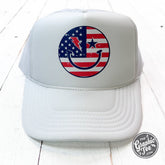 USA Smiley Foam Trucker Cap - Aaria Tees