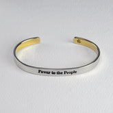 Power To The People Mixed Metals Cuff Bracelet - Aaria Tees