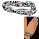 Wakami Someone I Love Has Diabetes Beaded Wrap Bracelet - Aaria Tees