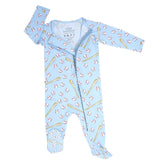 Classic Baseball Zipper Footie - Aaria Tees