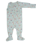 Mint Frenchie Puppy Zipper Footie - Aaria Tees