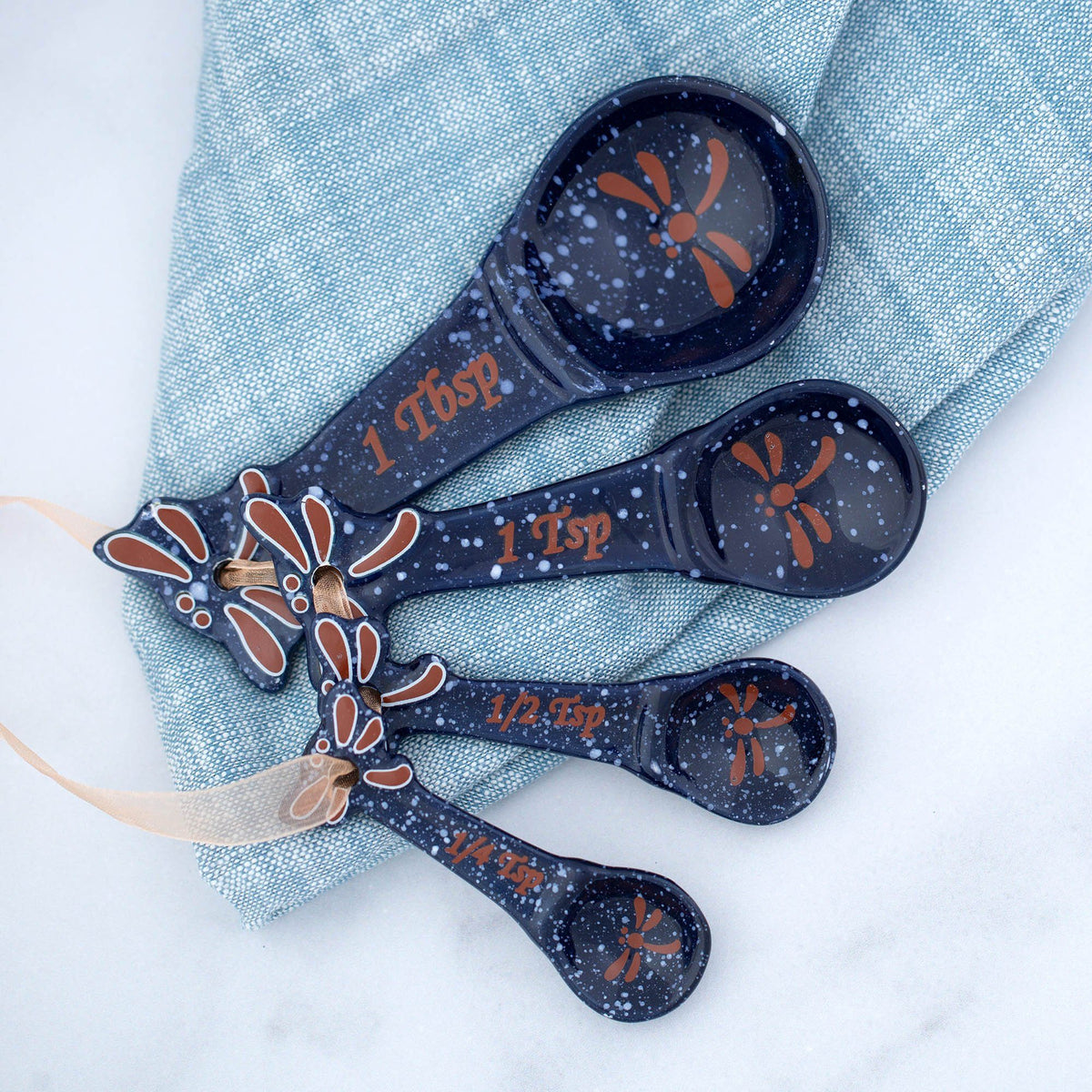 Midnight Dragonfly Ceramic Measuring Spoon Set - Aaria Tees