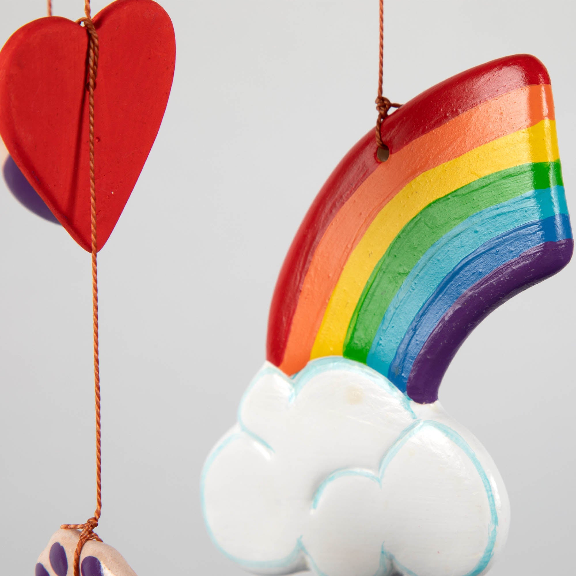 Rainbow Bridge Paw Print Ceramic Chime - Aaria Tees Aaria Tees