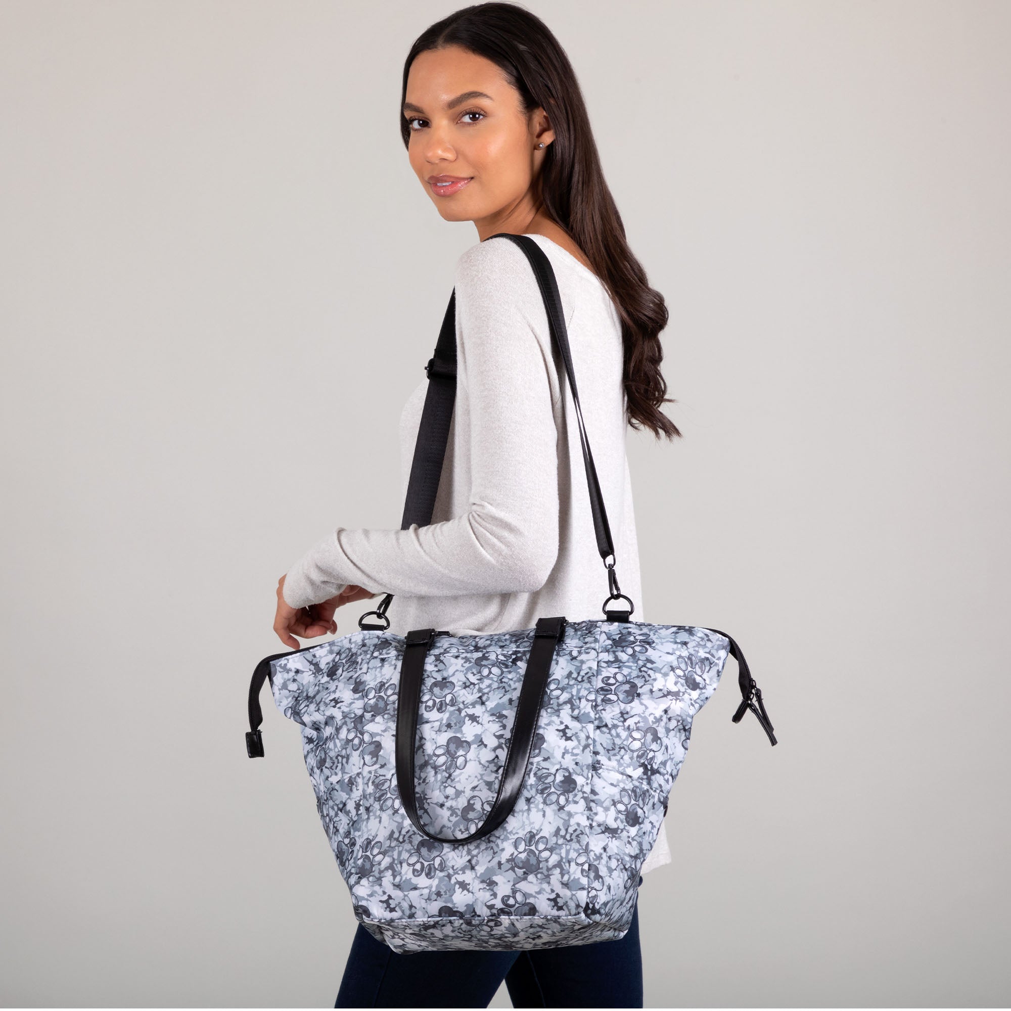 Paw Print Shoulder Tote - Aaria Tees Aaria Tees
