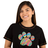 Paw Print Rainbow Short Sleeve T-Shirt - Aaria Tees Aaria Tees