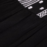 Midnight Garden Embroidered Long Dress - Aaria Tees Aaria Tees