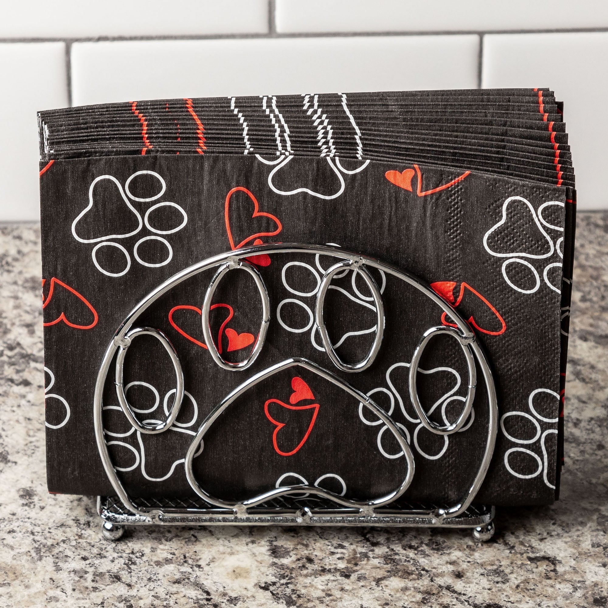 Paw Print Metal Napkin Holder - Aaria Tees Aaria Tees