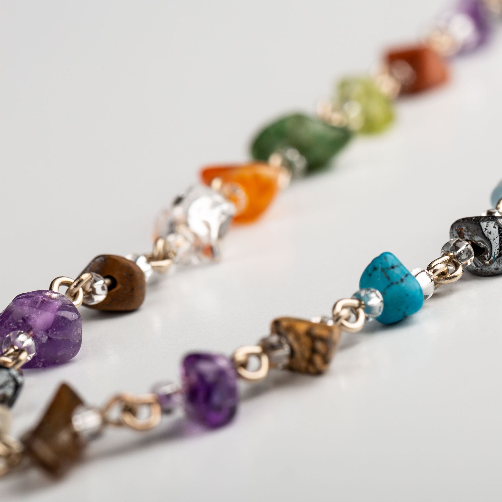 Dangling Gemstones Hand Beaded Anklet - Aaria Tees Aaria Tees