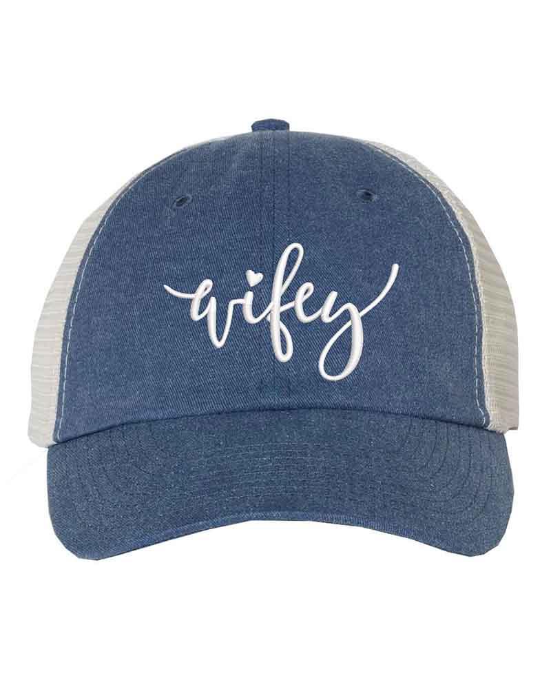 Embroidered Wifey/Hubby Trucker Hat – Anniversary Gift Cap - Aaria Tees Aaria Tees