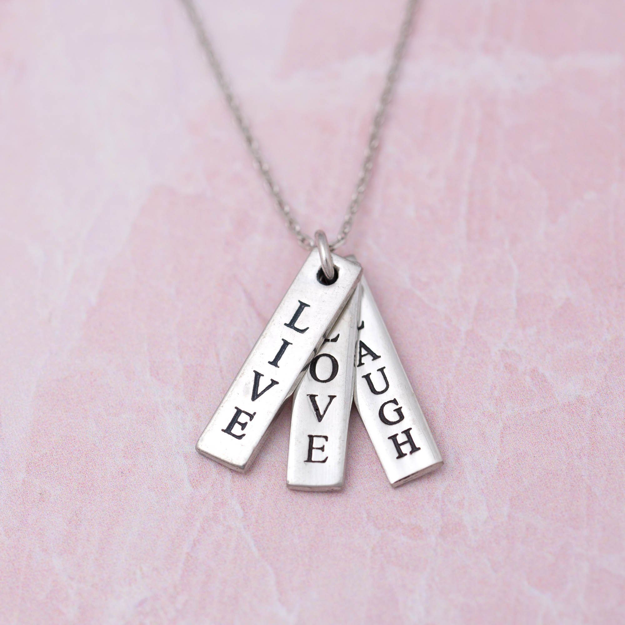 Live Love Laugh Pewter Necklace - Aaria Tees Aaria Tees