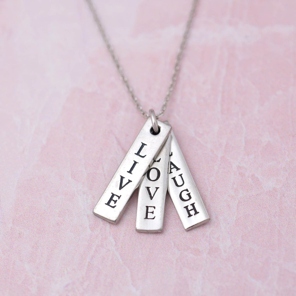 Live Love Laugh Pewter Necklace - Aaria Tees