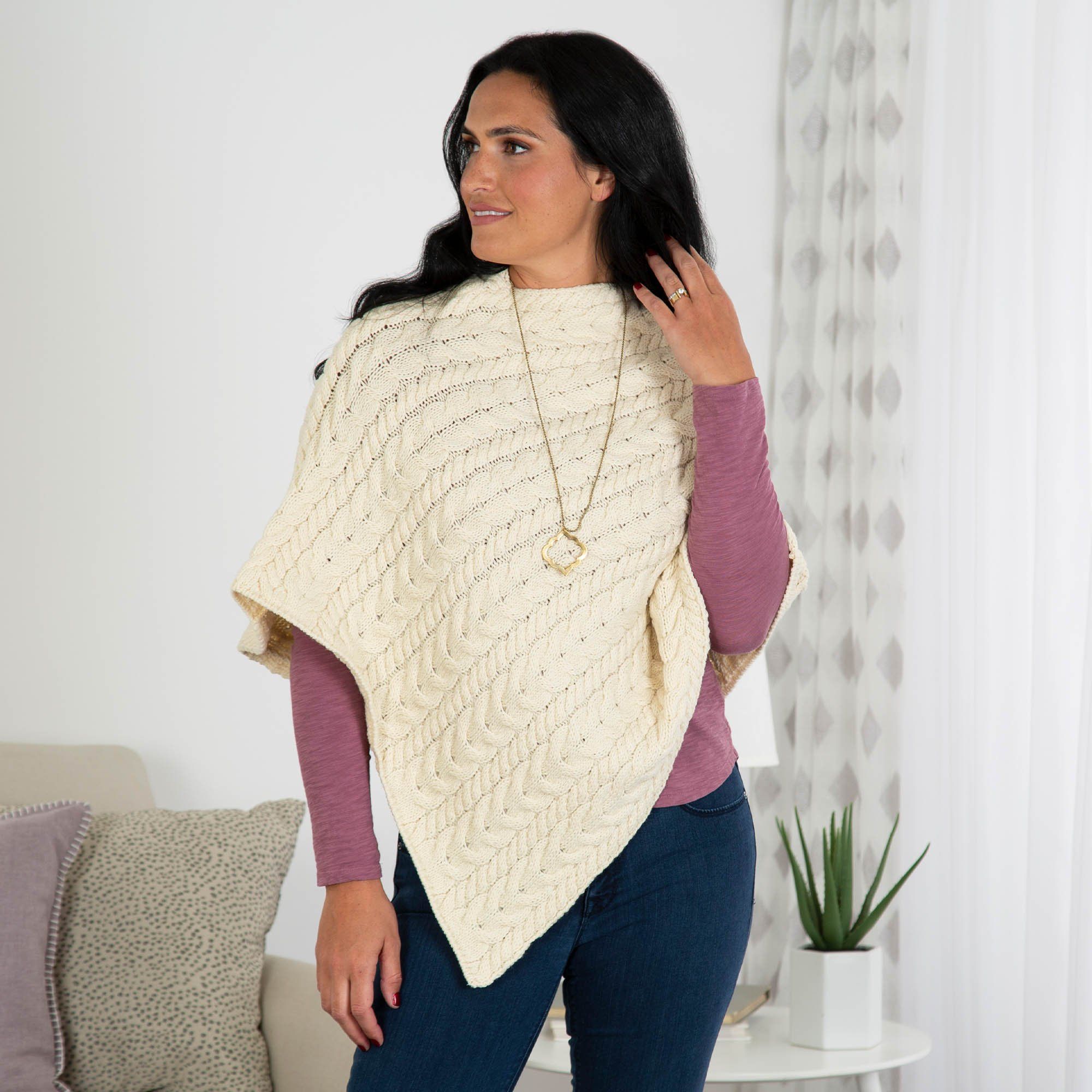 Irish Aran Wool Poncho - Aaria Tees Aaria Tees
