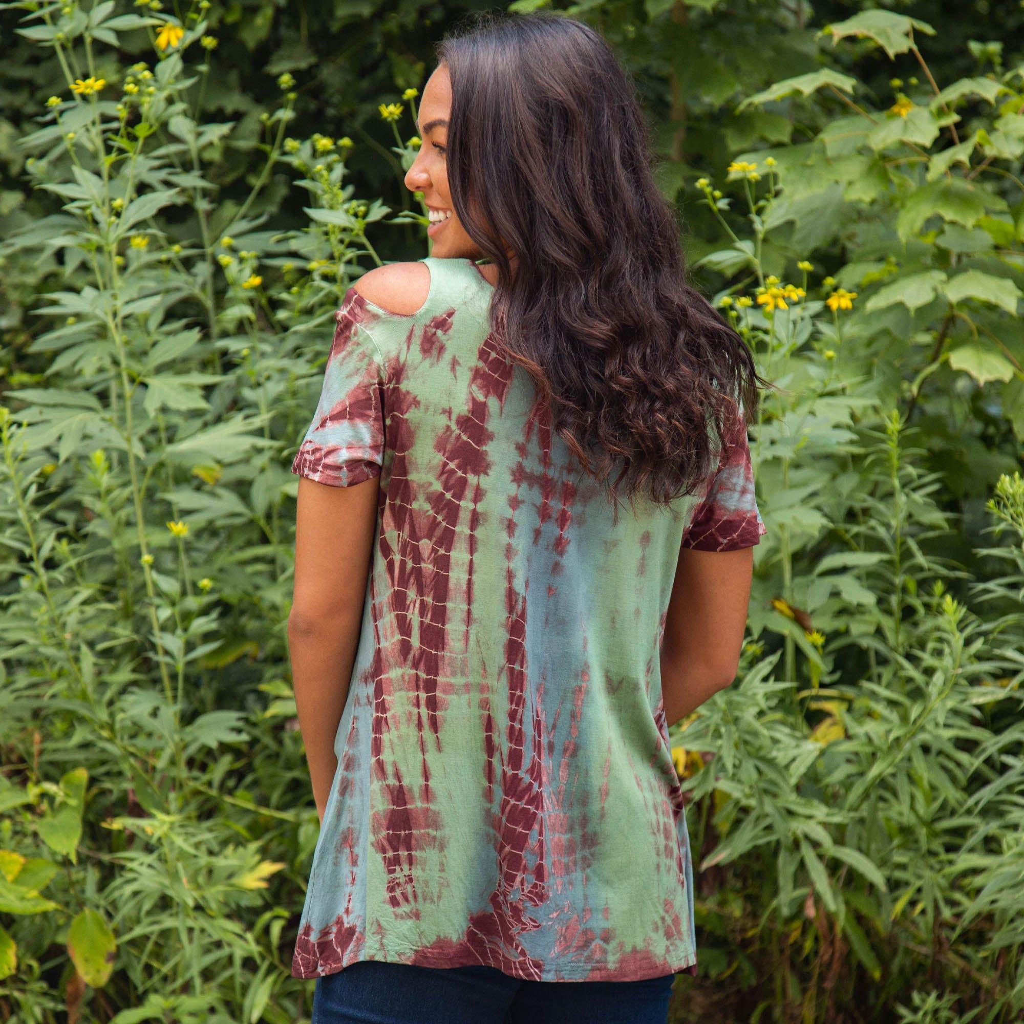 Sand & Stone Cold Shoulder Top - Aaria Tees Aaria Tees