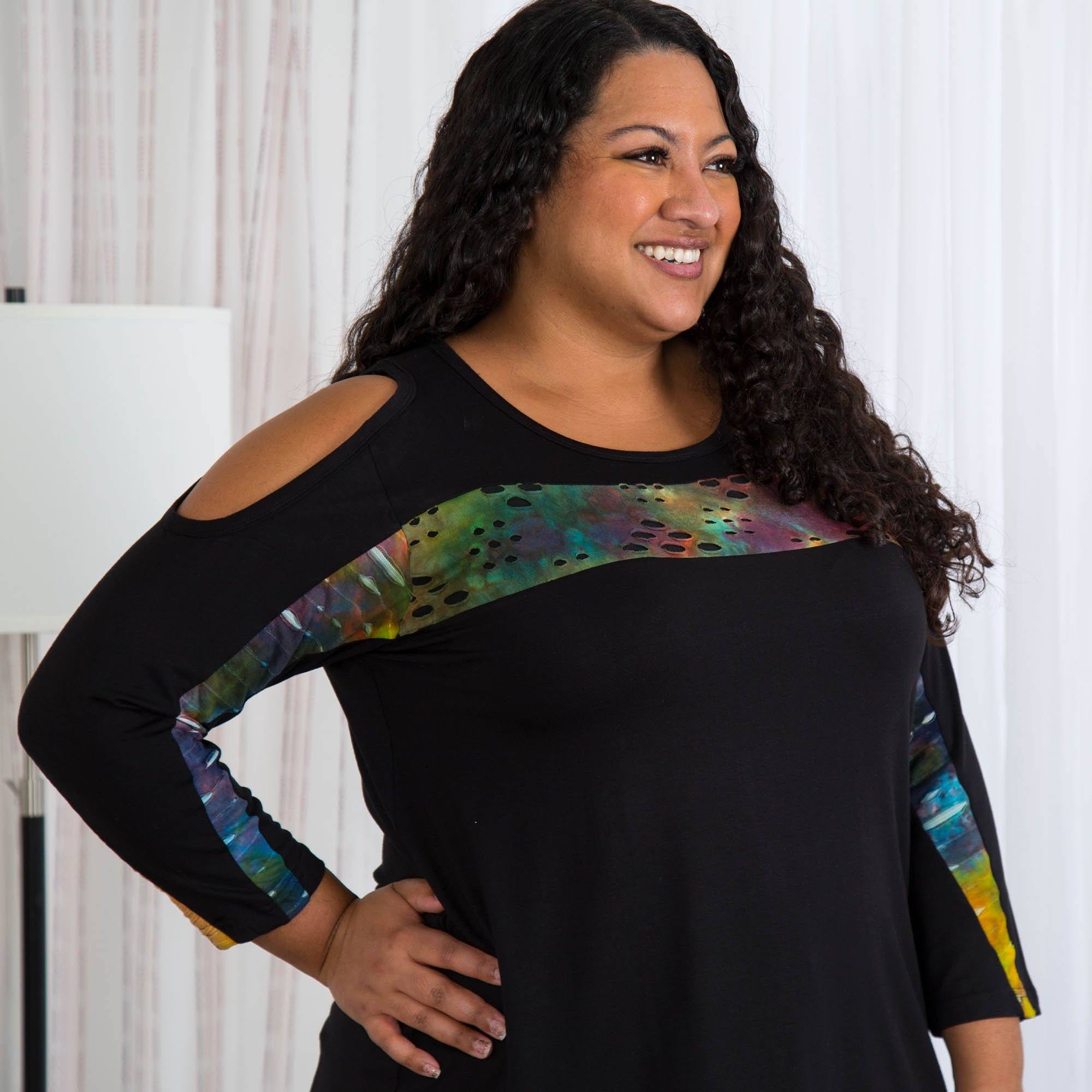 Slice Of Life Cold Shoulder Top - Aaria Tees Aaria Tees
