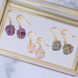 Wrapped Stone Gold-Plated Earrings - Aaria Tees Aaria Tees