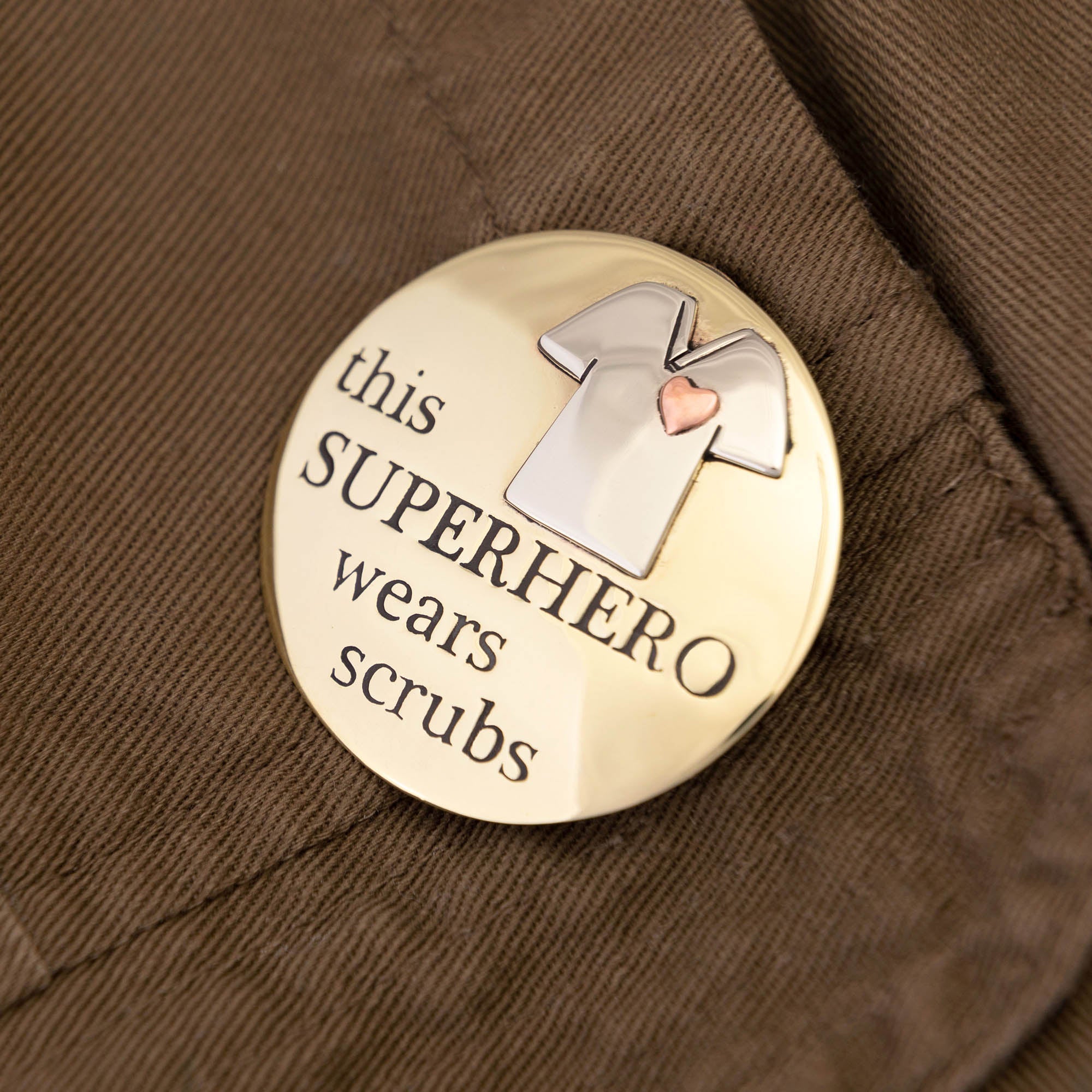 Superhero in Scrubs Mixed Metal Pin - Aaria Tees Aaria Tees