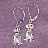 Sterling & Crystal Pup Earrings - Aaria Tees Aaria Tees