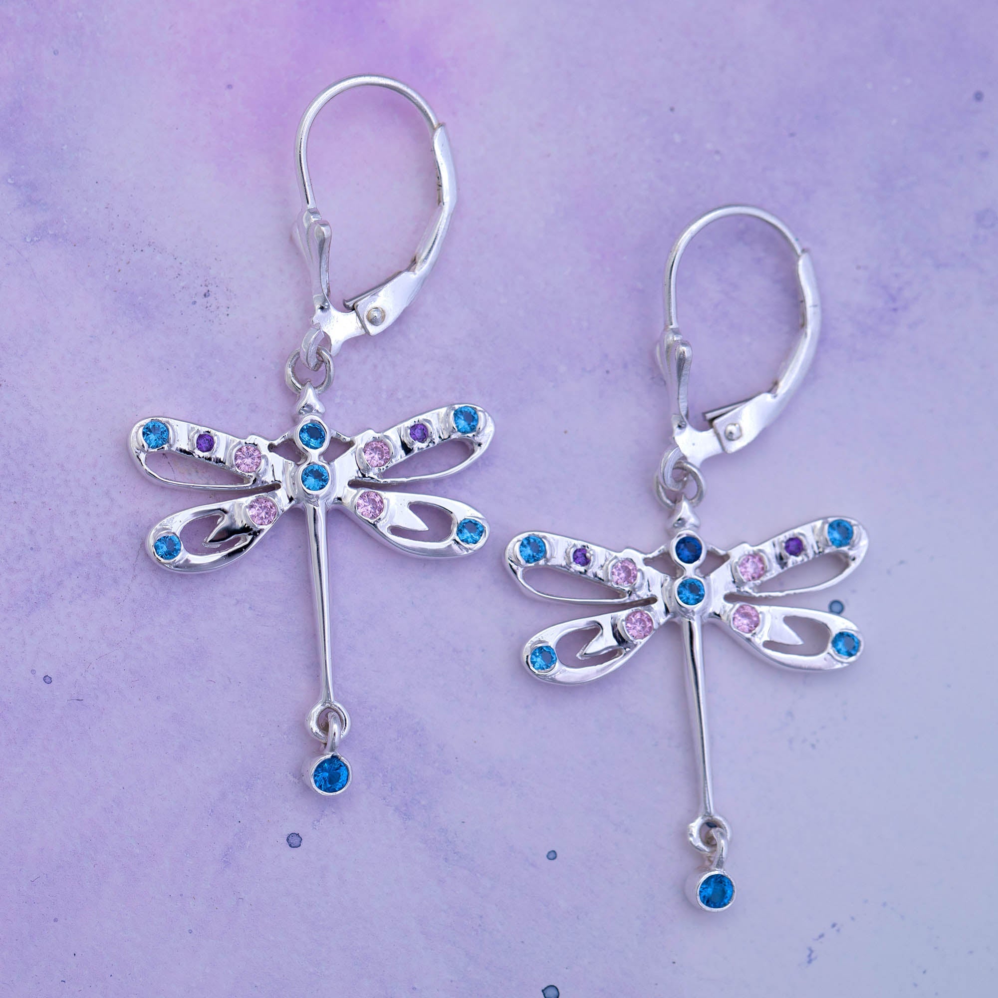 Fluttering Friends Sterling & Crystal Earrings - Aaria Tees Aaria Tees