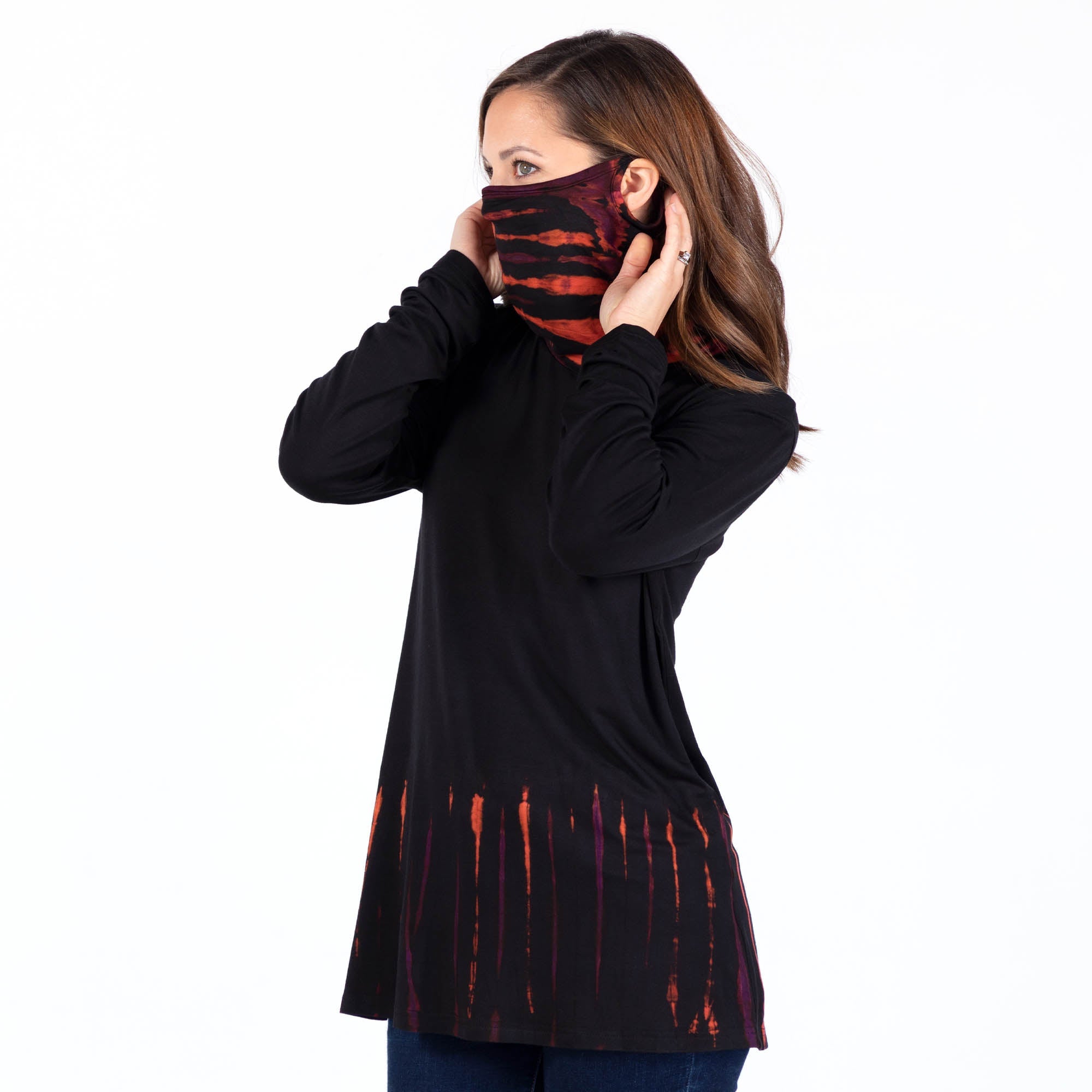 Tie-Dye Tunic with Face Mask - Aaria Tees Aaria Tees