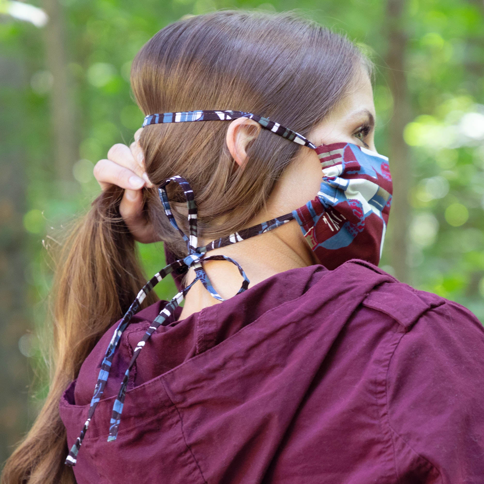 Colorful Kitenge Cotton Tie-back Face Mask - Aaria Tees Aaria Tees