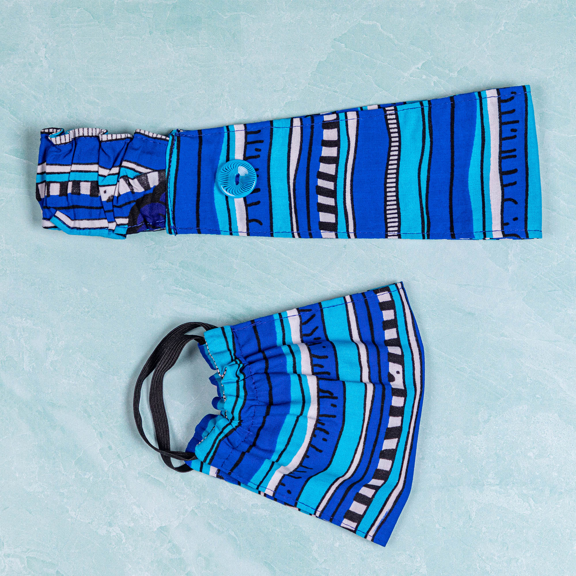 Patterns Galore Fair Trade Face Mask & Headband - Aaria Tees Aaria Tees