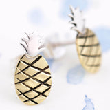 Juicy Pineapple Sterling & Brass Post Earrings - Aaria Tees Aaria Tees