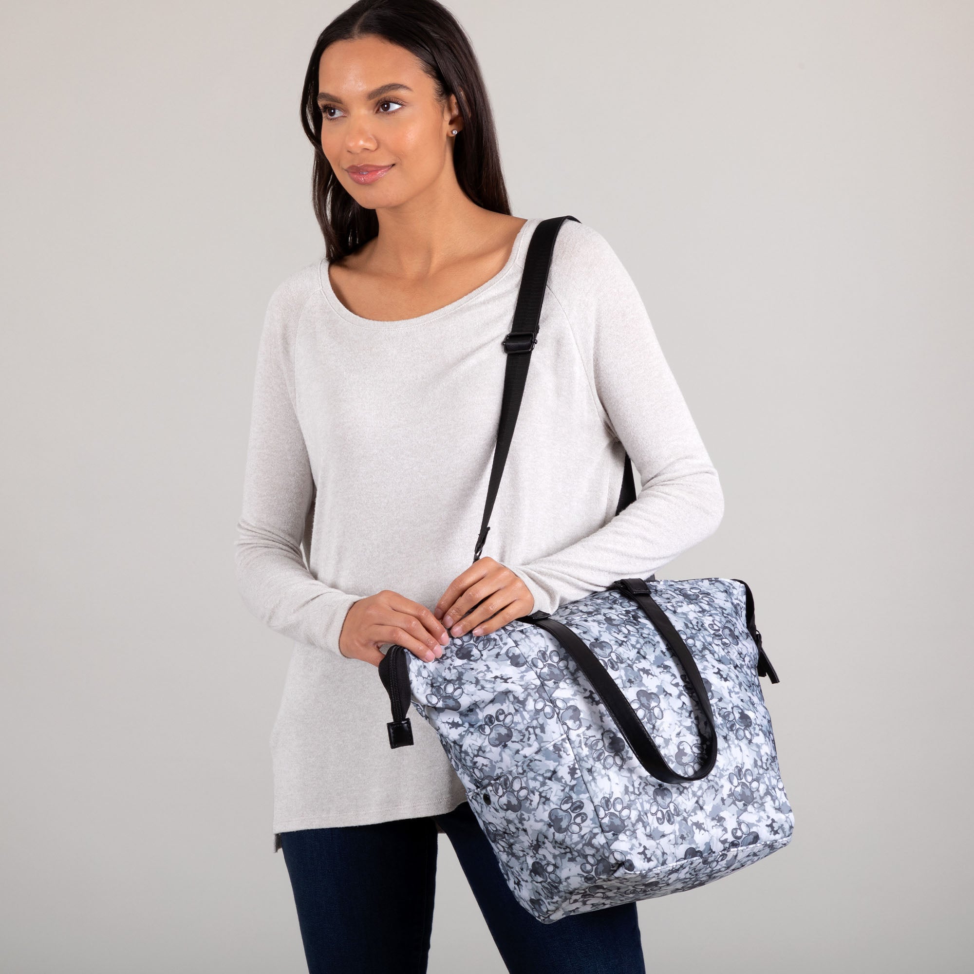 Paw Print Shoulder Tote - Aaria Tees Aaria Tees